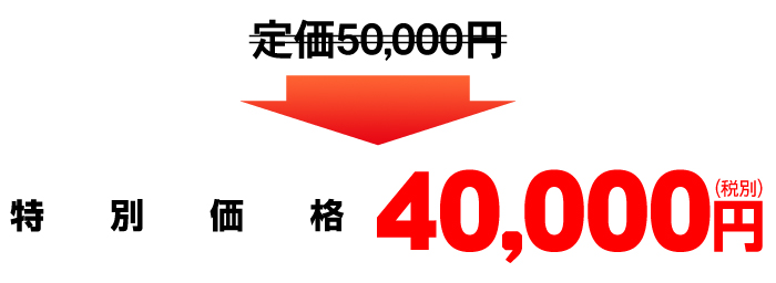 定価40,000円→特別価格40,000円（税別）